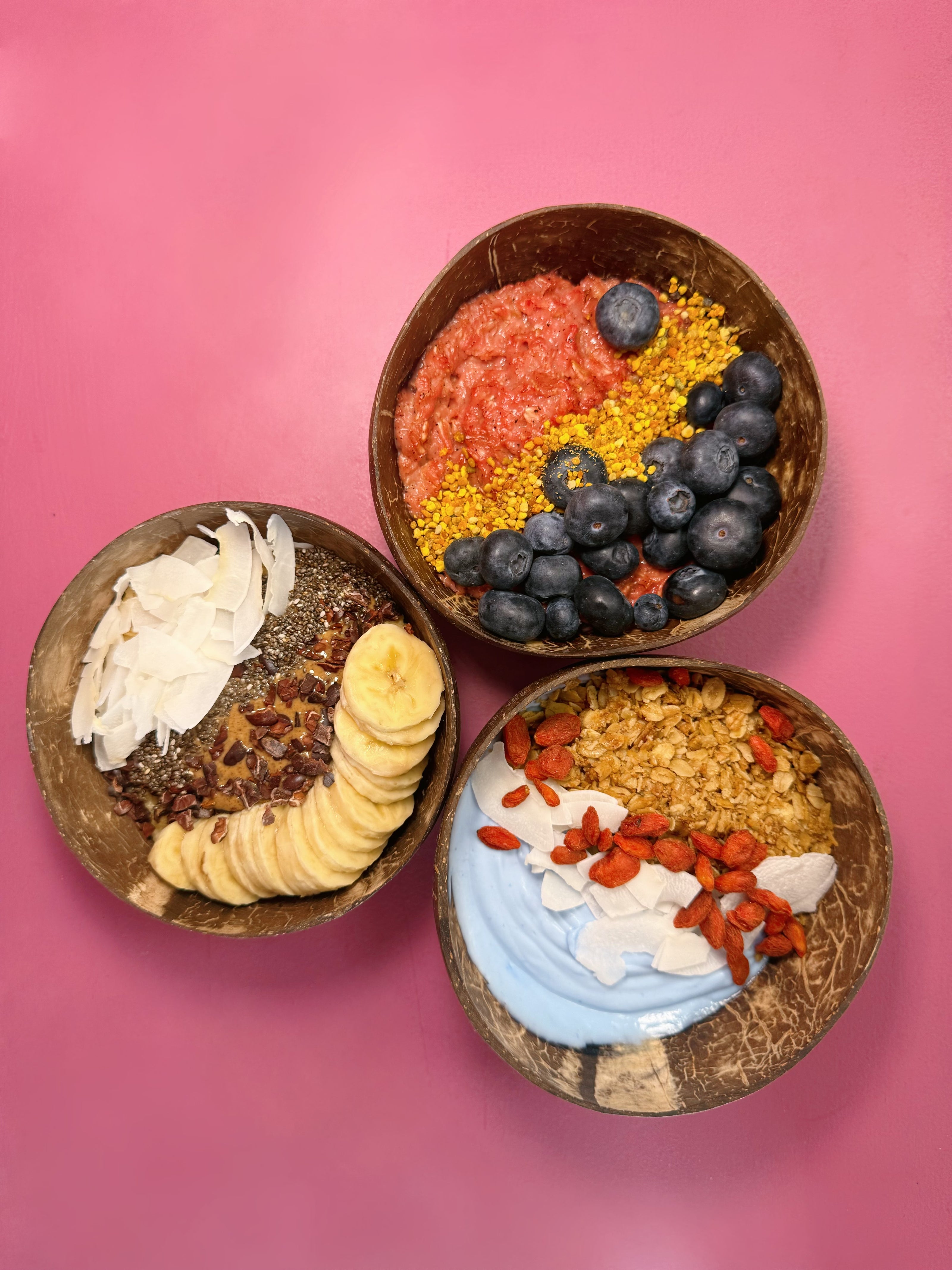 Try our loaded oats bowls, or coconut yogurt bowls topped with our superfood extras